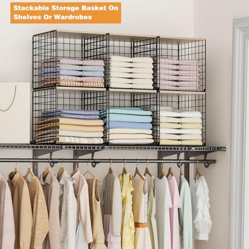 stackable closet organizers and storage, shelves with wood showing dimensions
