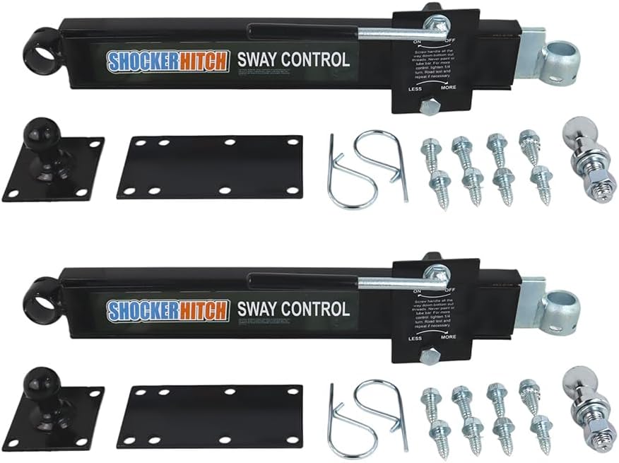 Shocker HD Combo Air Hitch & Sway Control Towing Kit, Fits 2-1/2" Hitch Chrome Combo 2" & 2-5/16" Balls