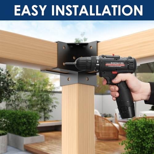 pergola bracket kit 4x4(inner 3.6"x3.6"), 4pcs 3-way right, package contents