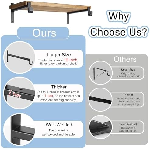 ovov closet rod bracket heavy duty 10 inch, close-up detail