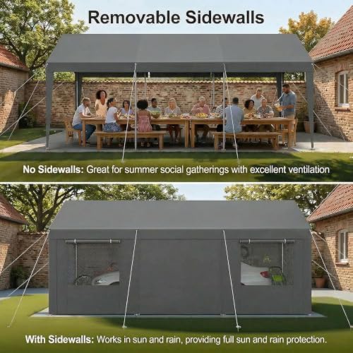 tooluck 10x20 ft heavy duty carport with galvanized, package contents