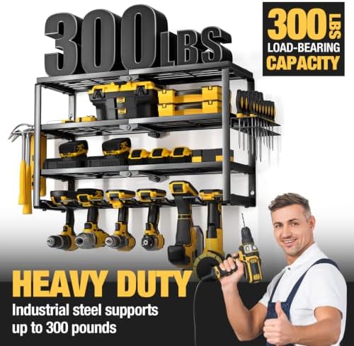 yyr 4 layer power tool organizer wall mount showing dimensions