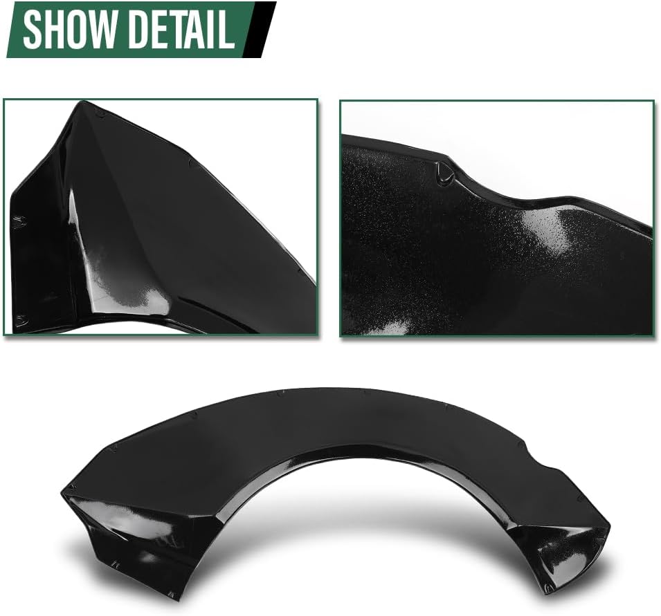Fender Flares Compatible with Chevy Camaro ZL1 2010 2011 2012 2013 2014 2015, 4 Pcs Kit with Front Canards, MB Style Black Widebody Overfenders, Bolt-On Exterior Wheel Arch Trim