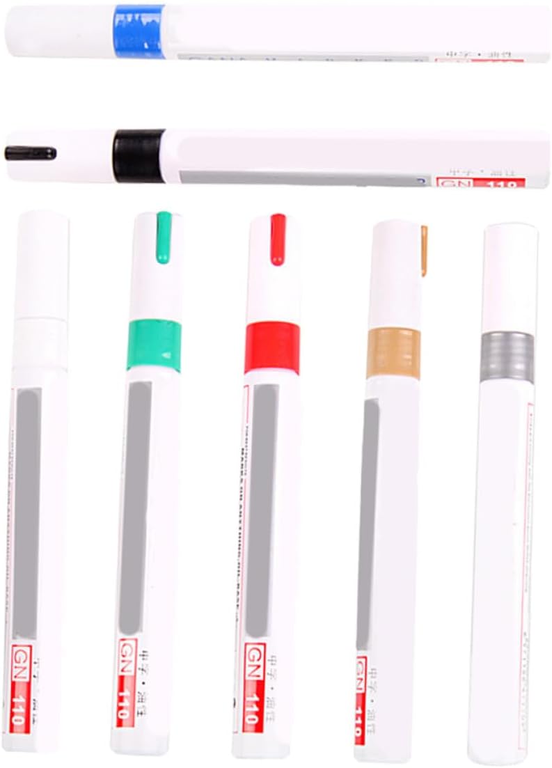 TEHAUX 7pcs Oil Based Tire Paint Pens Quick-drying Touch up Paint Markers Plastic Car Coat Pens for Waterproof Graffiti and Concealing Marks