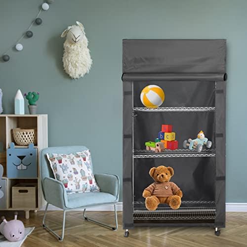 waterproof shelving & rack cover, fits 36"x14"x 54", front angle view