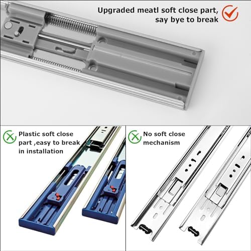 lontan 10 pairs soft close drawer slides 22 showing dimensions