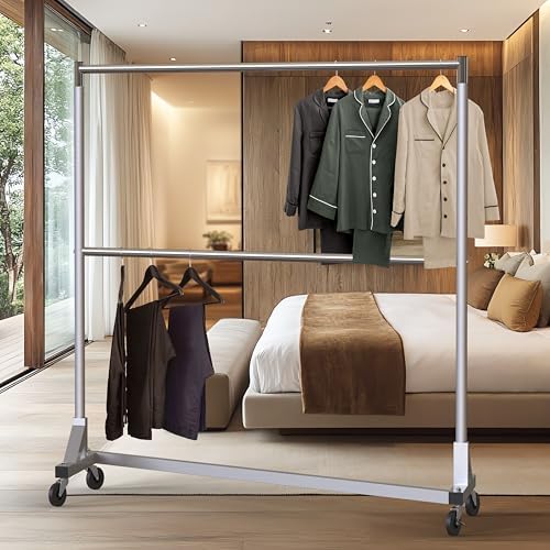 simple houseware commercial grade z-base double rod garment, package contents