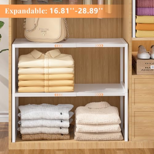 threehio 2 pack stackable closet organizers and storage, package contents
