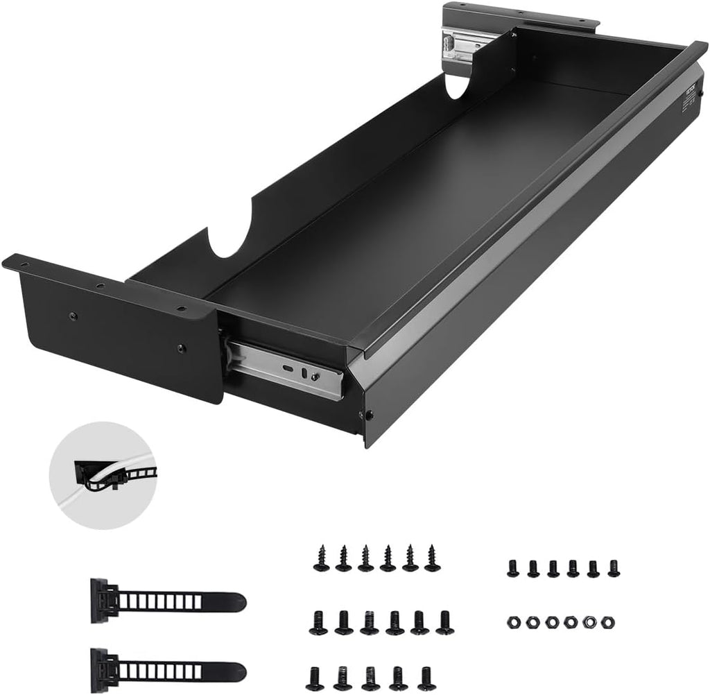 vevor under desk drawer slide out, 33inch under shown in use