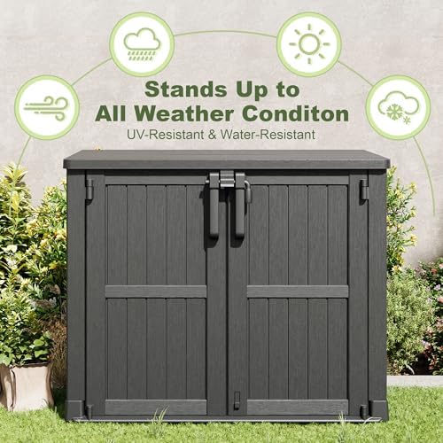 36 cu ft resin outdoor storage shed, weatherproof, package contents
