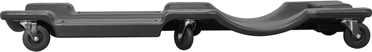 Torin ATRP6240B Blow Molded Plastic Rolling Garage/Shop Creeper: 40" Mechanic Cart with Padded Headrest, Dual Tool Trays and 6 Casters, Black