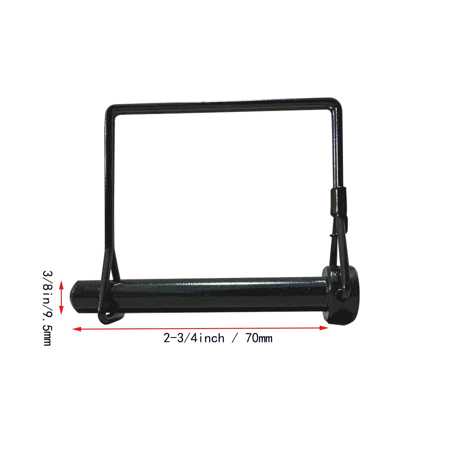 2 Pack 3/8 x 2-3/4 Trailer Hitch Pin Heavy-Duty Black Zinc Steel Hitch Lock Pin with Secure Clip Coupler Locking Pin for Towing Truck Tractor PTO Shaft Quick Release Trailer Latch Pin (2)