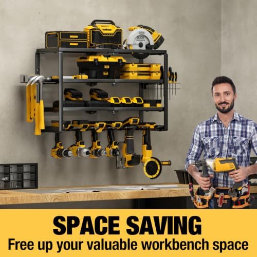 yyr 4 layer power tool organizer wall mount, side view