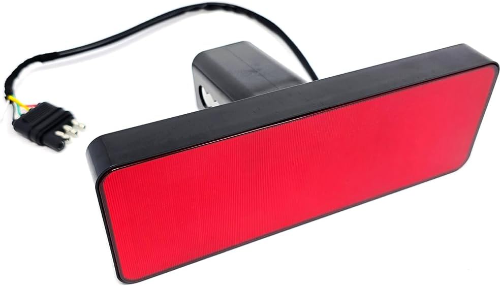 Towing Trailer Hitch Cover Tow Hitch Red LED Brake Light Sequential Signal Lamp Strobe Flash Plug for 2" Receiver SUV Pickup Truck