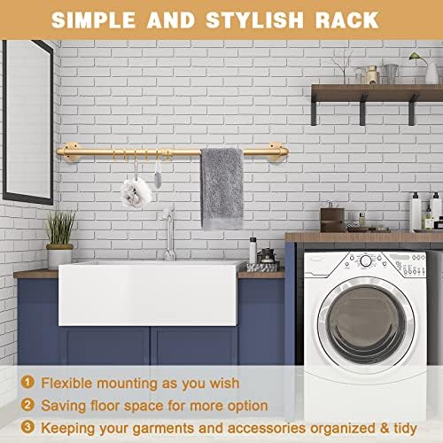 gold wall mount iaundry drying rack - 54" on a desk or shelf