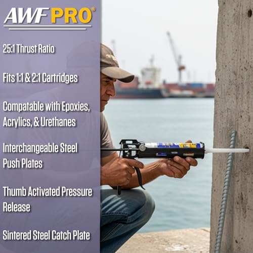 awf pro dual cartridge epoxy gun shown in use