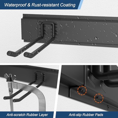 housolution garage wall organizer 96 inch - 20pack, side view