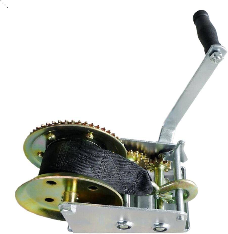 Extra Long 8M Cap 2500LBS 1134KG Synthetic Strap Hand Winch Webbing Compatible with Car Boat Trailer