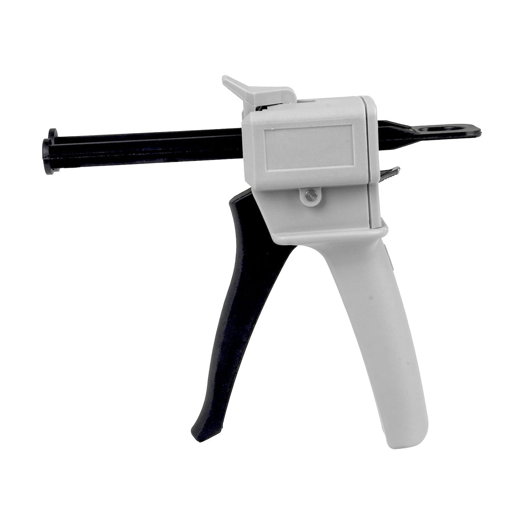 50ml dual cartridge glue dispensing gun, dispensing ratio shown in use
