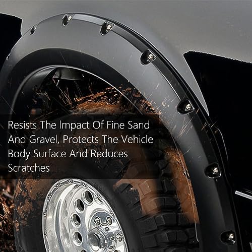 G-PLUS Fender Flares Wheel Flares Textured Pocket Rivet | Compatible with 99-06 Chevy Silverado GMC Sierra 1500 2500 3500 & HD (07 Classic models Only) Only Fit Fleetside 78.0"