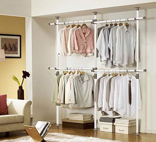 prince hanger tension pole closet system — no-renovation, close-up detail