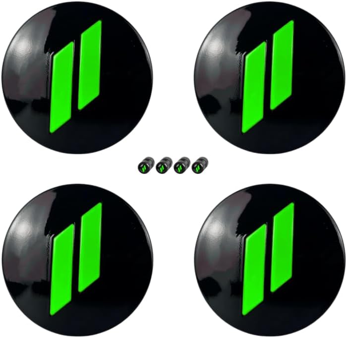 4pcs Wheel Center Cap 63mm/2.5 inches Slash Covers Hub Cap Compatible with Dodge Charger Challenger Durango Hornet Dart R/T SRT Magnum Nitro Journey Caliber Avenger and Ram (Green)