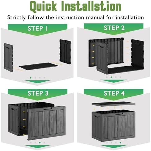 outdoor storage waterproof deck box for patio (45, package contents