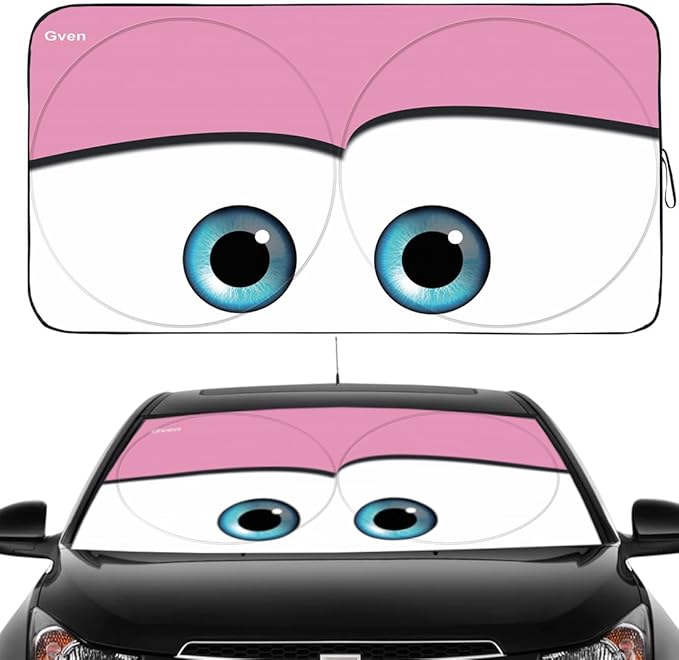 Gven Car Sun Shade Windshield The Original Patented Eyes Pink Car Accessories by Gven