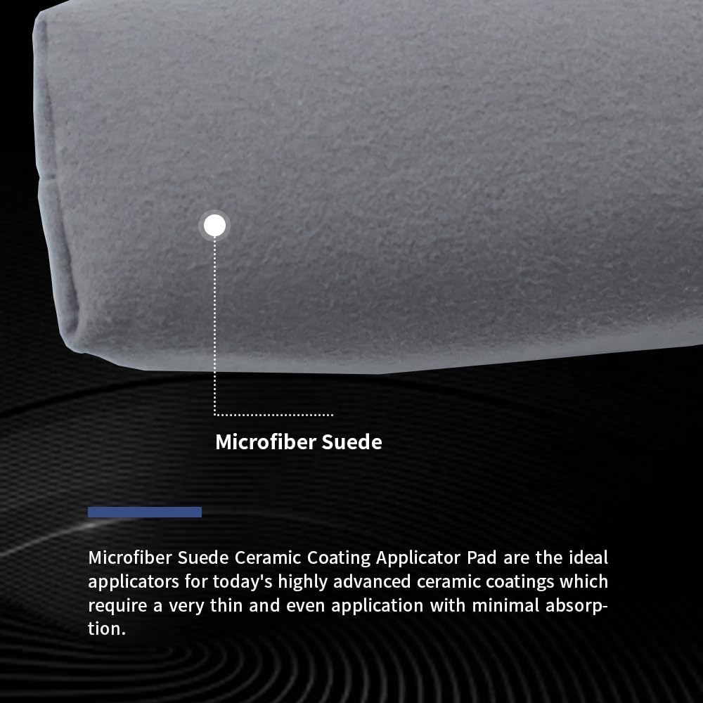 Microfiber Applicator Pad, Car Detailing Suede Sponge Applicator, 6Pcs Coating Sponge Pads for Cars, Ceramic Spray Coating, Applying Wax, Sealants & Other Conditioners-（6pcs）