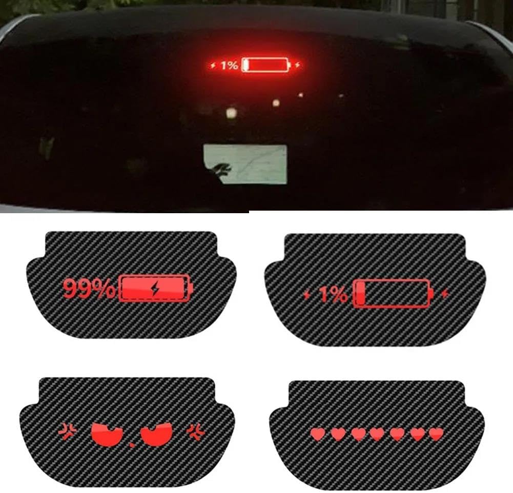 Car Decoration for Tesla Model Y Car High Mounted Brake Lamp Carbon Car Brake Projection Board PVC Soft Decal Top Tail Light Emblem Stickers Trim Decoration Cover Panel
