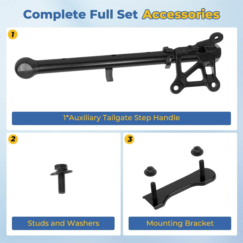 Auxiliary Tailgate Step Handle Compatible with Chevy Silverado & fit for GMC Sierra 1500 2500HD 3500HD 2019-2026 Up & Dowm Truck Assist Door Grip Handles,for Women,Men,Elderly,Kids #85116689 84338560