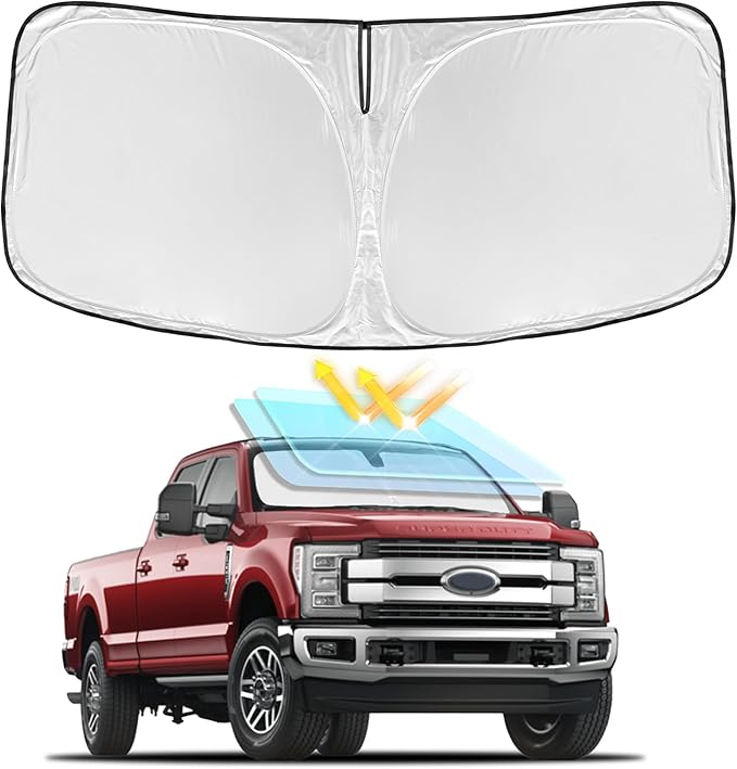 for Ford Super Duty F250 F350 F450 F550 2017-2024 2025 Windshield Sun Shade by ZOIBVCARSUNSHADE