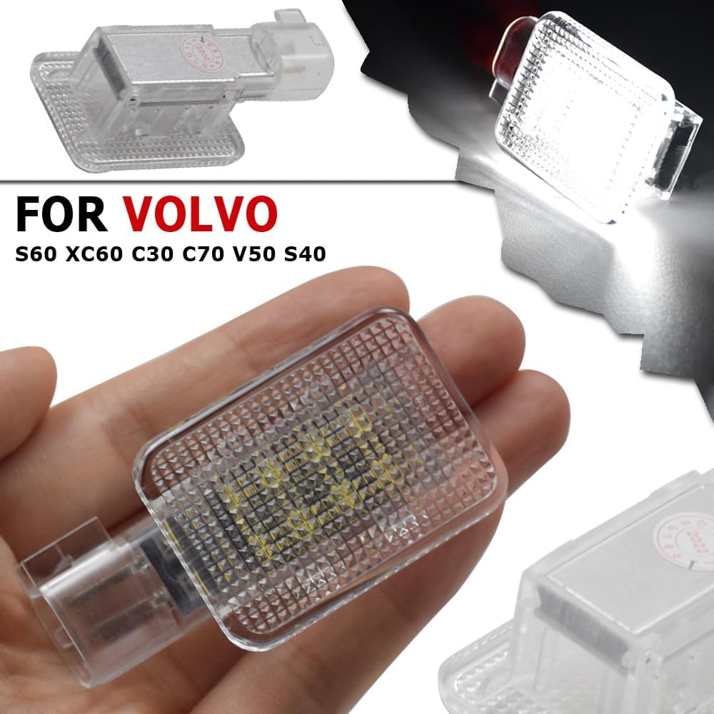 1 Pair White Led Footwell Glove Box Compartment Lamps For Volvo S60 V60 XC60 C30 C70 V50 S40 30722729 2459993 1286346