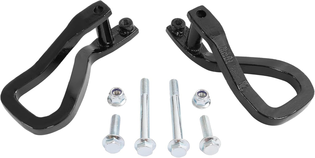 ALMULOO 2PCS Front Tow Recovery Hooks W/Bolts Compatible with 2019-2026 GMC Sierra 1500/2022 GMC Sierra 1500 Limited Replacement for 84195907 Steel (Black)