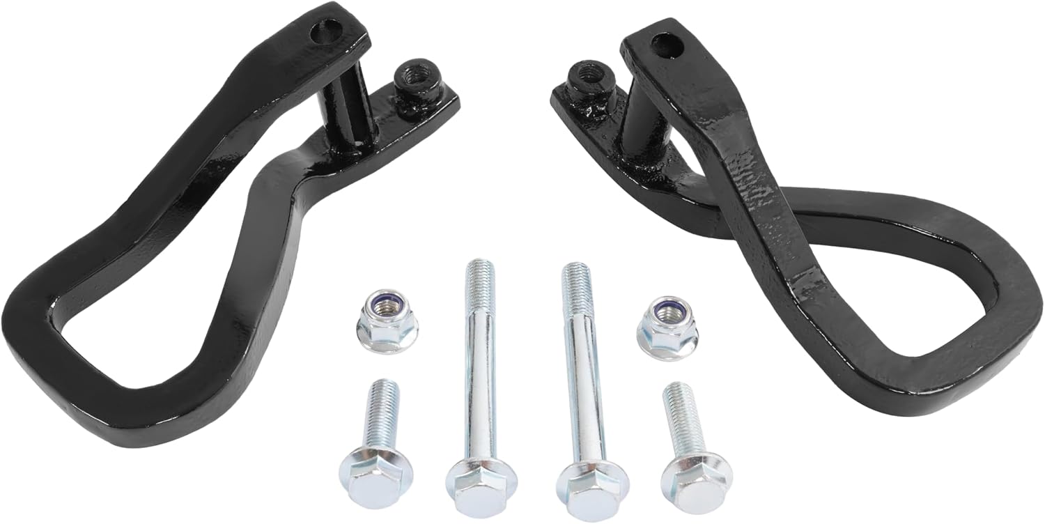 ALMULOO 2PCS Front Tow Recovery Hooks W/Bolts Compatible with 2019-2026 GMC Sierra 1500/2022 GMC Sierra 1500 Limited Replacement for 84195907 Steel (Black)