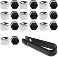 20pcs Silver Wheel Lug Nut Covers for Volvo S90 xc90 v90cc 2017 2018 2019+, Tire Hub Screw Protector Caps Anti Rust Auto Exterior Trim Accessories ABS Plastic,Silver 19mm