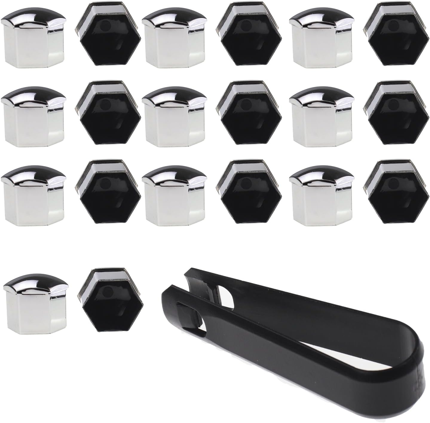 20pcs Silver Wheel Lug Nut Covers for Volvo S90 xc90 v90cc 2017 2018 2019+, Tire Hub Screw Protector Caps Anti Rust Auto Exterior Trim Accessories ABS Plastic,Silver 19mm
