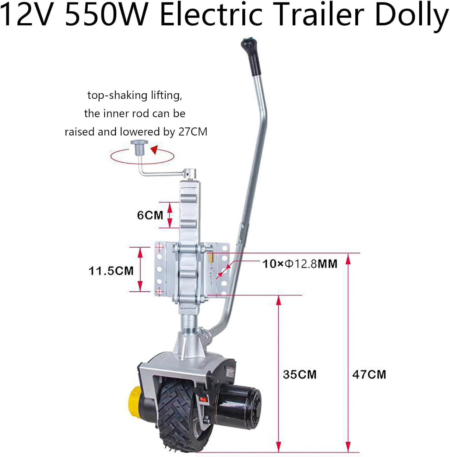 Electric Motorised Trailer Dolly 550W 12V Tool for Moving Caravans, Boats, and Trailers - Mobile Equipment for Easy Transport and Maneuverability