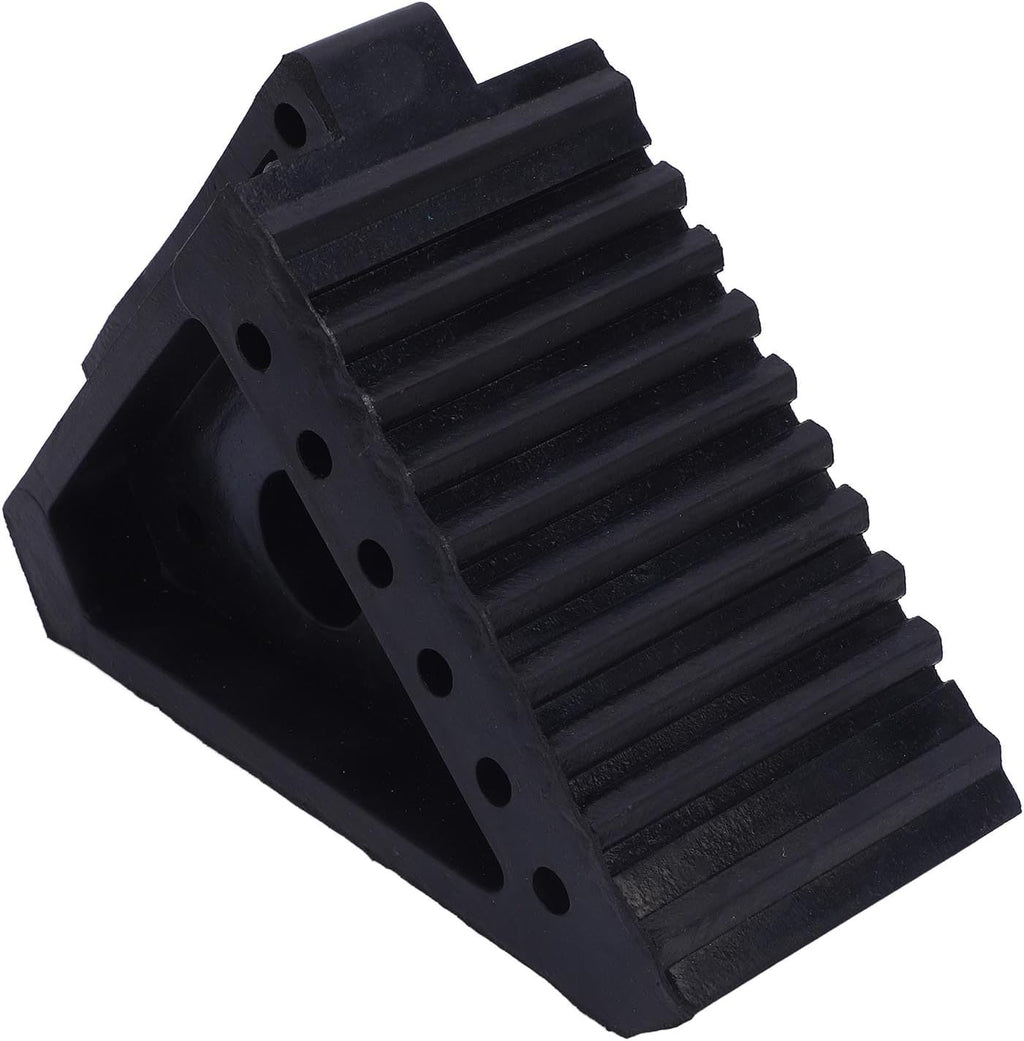 Alomejor Heavy Duty Rubber Wheel Chock Rubber Wheel Stopper 6.9 X 3.9 X 5.9in Anti Slip Weather Proof 3 to 5 Ton Tire Block for Car Trailer RV Truck ATV Parking