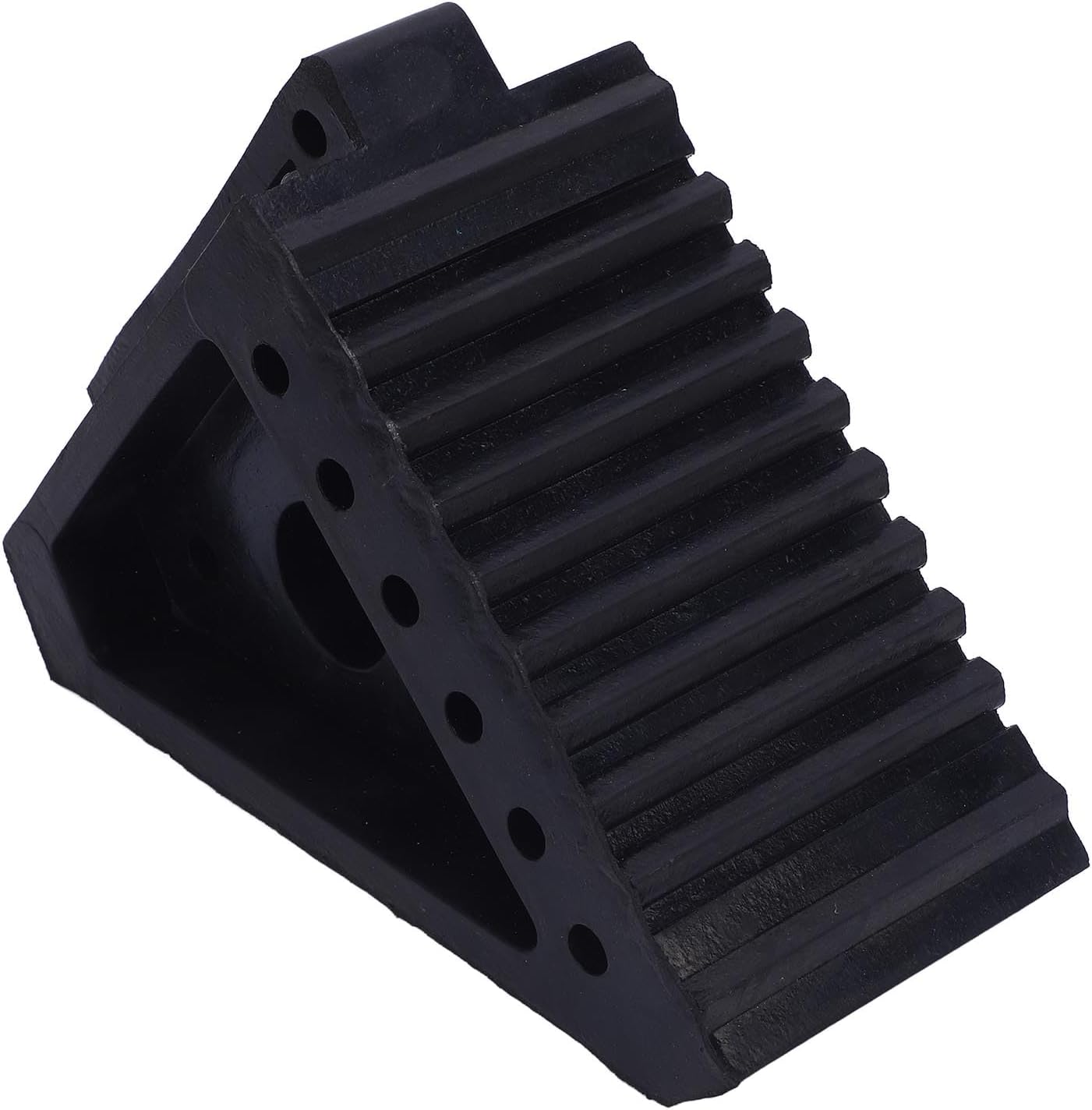 Alomejor Heavy Duty Rubber Wheel Chock Rubber Wheel Stopper 6.9 X 3.9 X 5.9in Anti Slip Weather Proof 3 to 5 Ton Tire Block for Car Trailer RV Truck ATV Parking