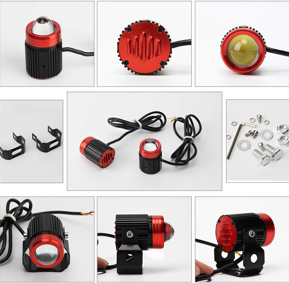 opp ulite motorcycle led fog lights 3000k amber on a desk or shelf