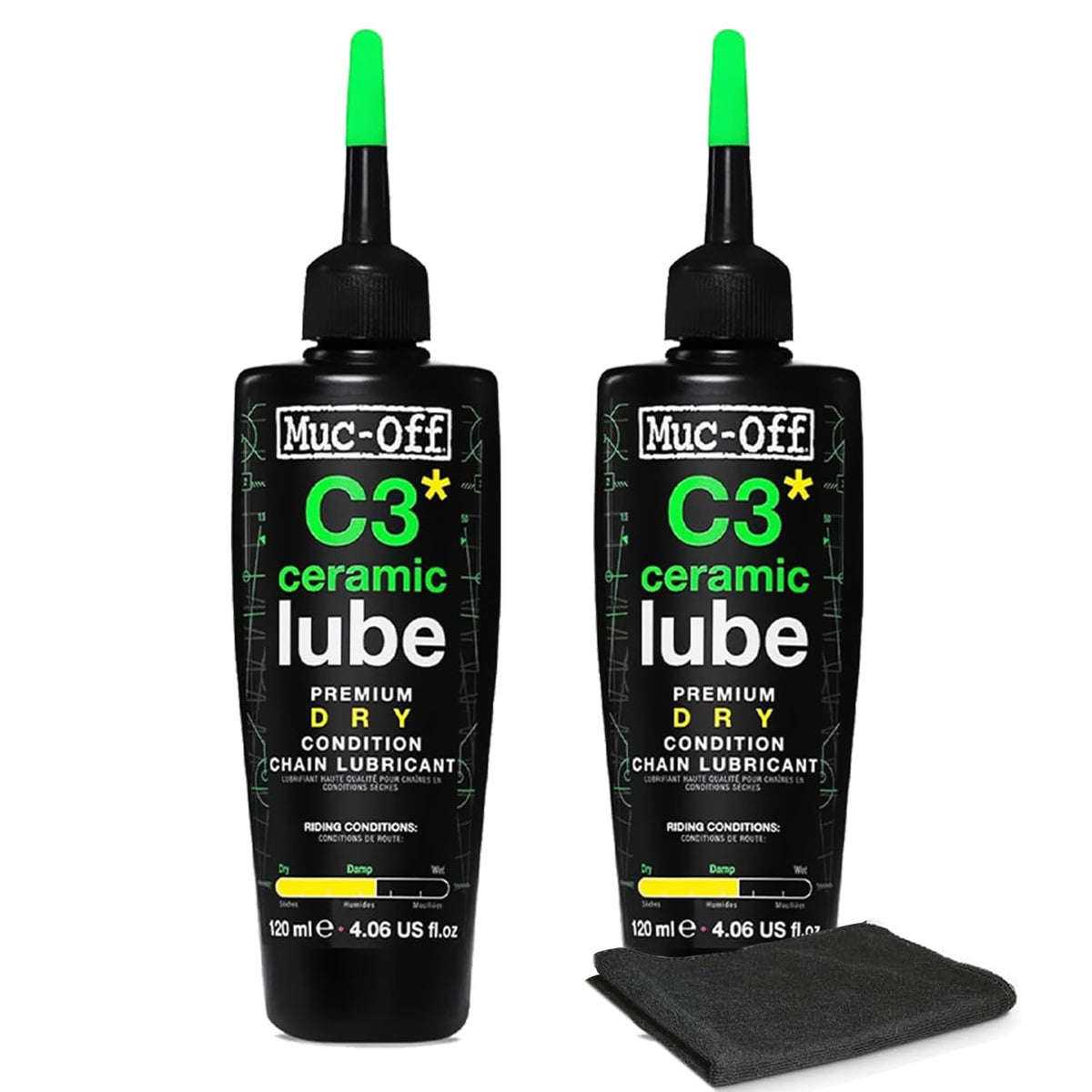 muc-off c3 dry weather ceramic lube 120ml (pack, main product view