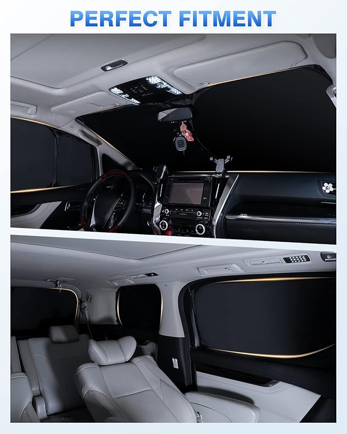 Windshield Sun Shade for 2018-2023 Volkswagen VW Tiguan Side Rear Window Shade - Image 5