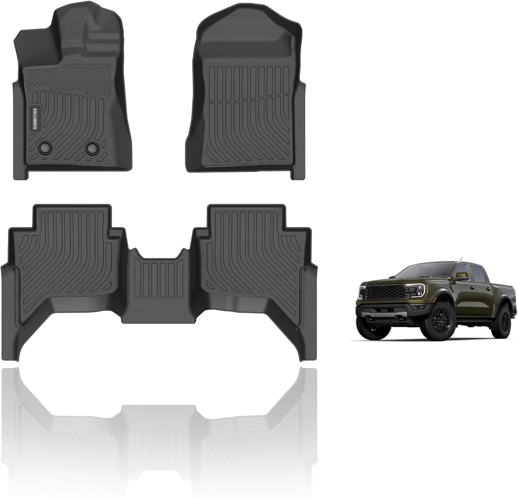 KELCSEECS® Floor Mats Custom for Ford Ranger SuperCrew Cab 2024-2025 All