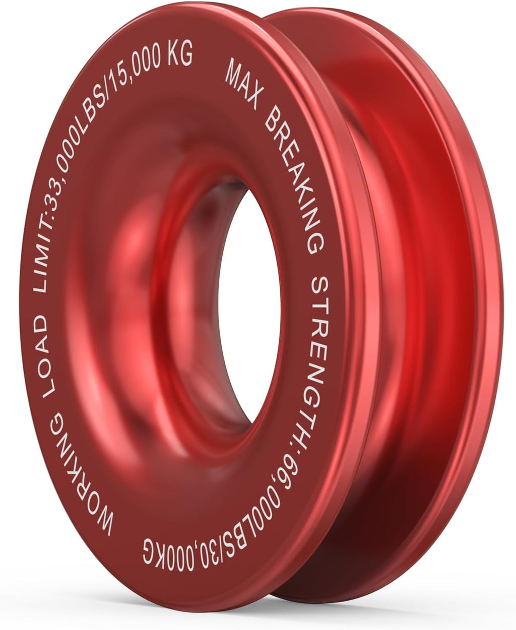 Bevinsee Winch Snatch Recovery Ring 66000lbs for Soft Shackle and Winch Rope Off-Road Compatible with ATV Trailer SUV UTV SXS 4x4 Truck Off-Road Vehicle Recovery, Red