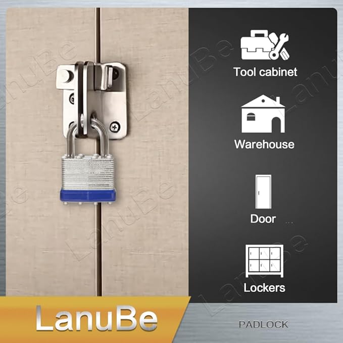 LanuBe Lock Laminated keyed Padlock, keyed Alike Locks, Normal Shackle - Image 9