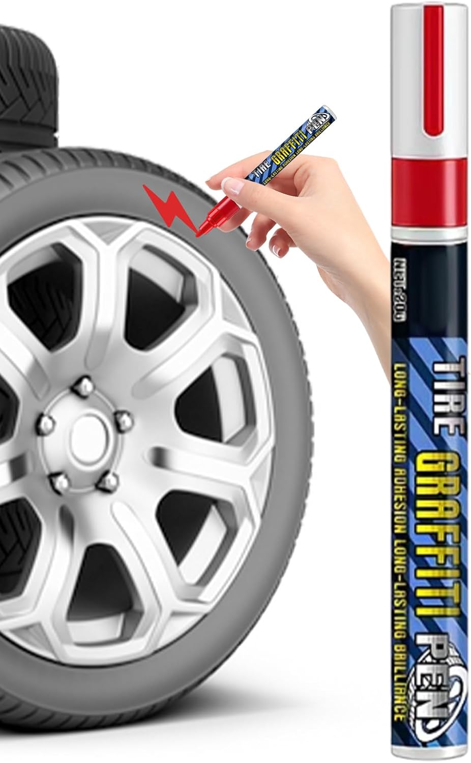 Vehicle Tire Ink Marker - Quick-Drying Car Wheel Decoration Tool, Tire Marker, Automotive Detailing Supply | Ideal for Drivers, Trucks, RVs, Motorcycles, Shops, Detailers, Modifiers, Racers, R