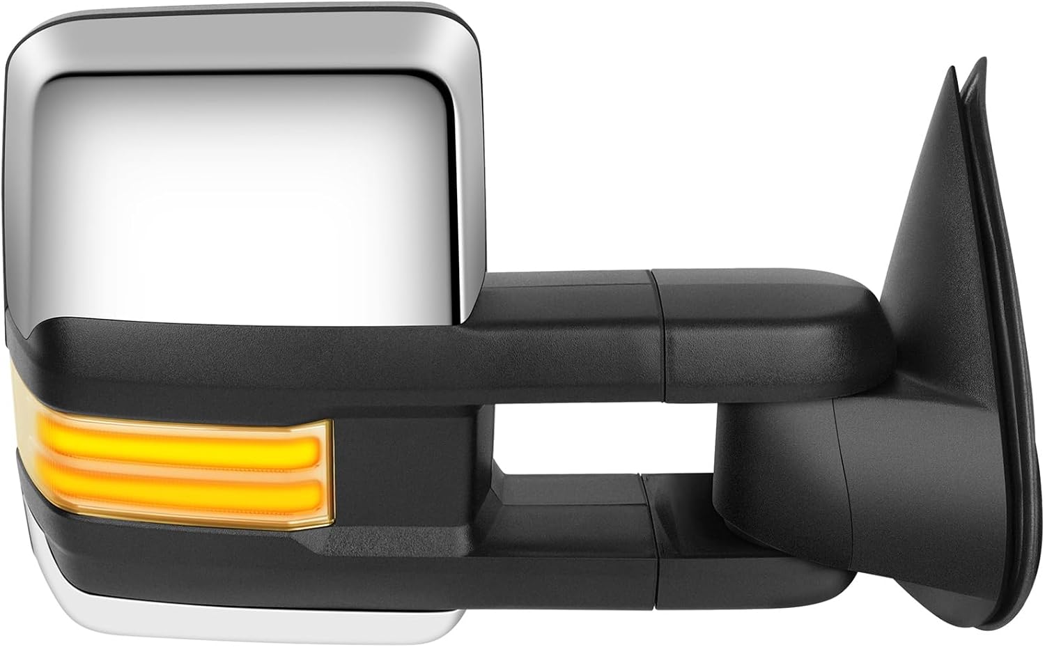 Tow Mirrors Pair suitable for 2003-2006 For Chevy Silverado For GMC Sierra Pickup with Power Adjusted Heated LED Turn Signal Running Width Light ChromeTowing Mirrors