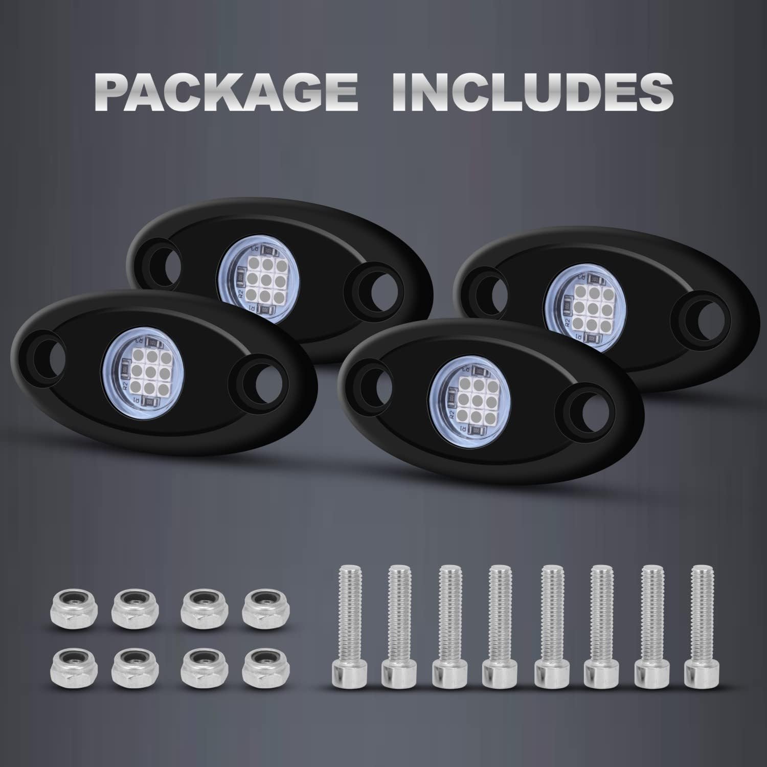 4Pods Rock Lights Blue Neon Underglow led Lamp for Car Trucks ATV UTV SUV Boat Underbody Glow Trail Rig Motorcycle Lights