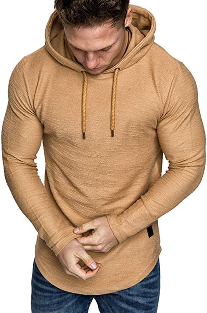 Lexiart Mens Fashion Athletic Hoodies Sport Sweatshirt Solid Color Fleece - Image 3